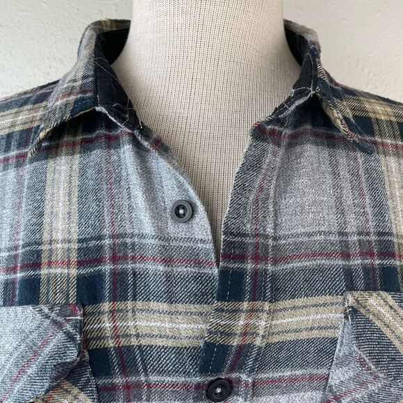 Burnside Button Down Flannel Shirt Size L EUC - Picture 3 of 9